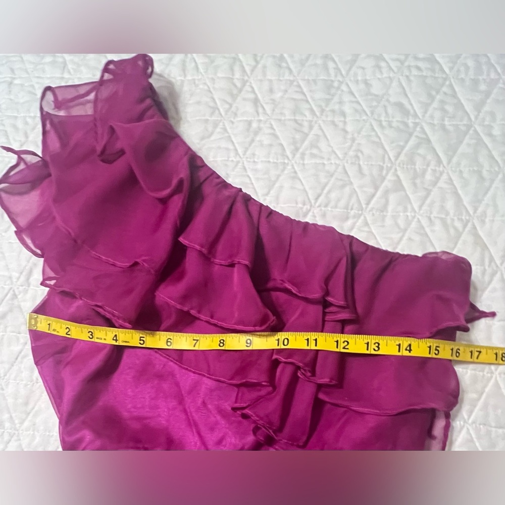 DO+BE Magenta Ruffle One Shoulder Mini Dress Size Small - Picture 2 of 8